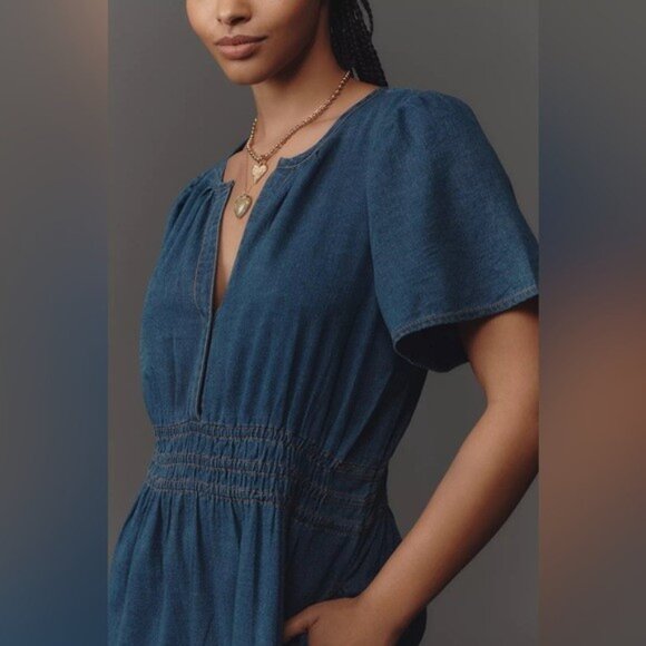 NWT Size XL - The Somerset 100% Cotton Mini Dress: Denim Edition (NWT US$ 138) - Picture 7 of 16